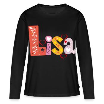 Nom personnalisé de Lisa - T-shirt manches longues Premium bio Femme - noir - Devant - Julia (174cm)