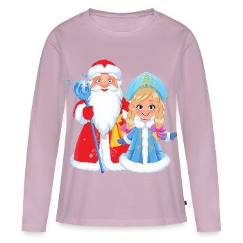 Ded Moroz Snegurotschka russischer Weihnachtsmann - Frauen Premium Bio Langarmshirt - Altrosa - Vorne - Julia (174cm)