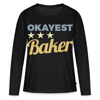 Boulanger moyen - T-shirt manches longues Premium bio Femme - noir - Devant - Julia (174cm)