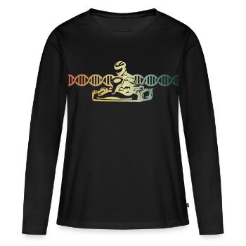 Gokart DNS Kart Racing DNS - Frauen Premium Bio Langarmshirt - Schwarz - Vorne - Julia (174cm)