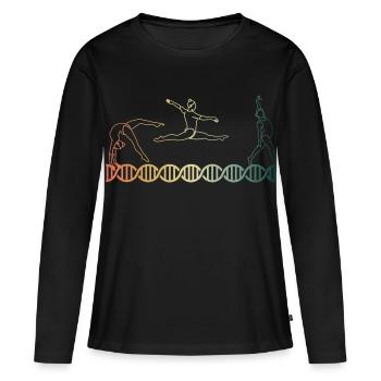 Turnen Gymnastik DNA DNS - Frauen Premium Bio Langarmshirt - Schwarz - Vorne - Julia (174cm)