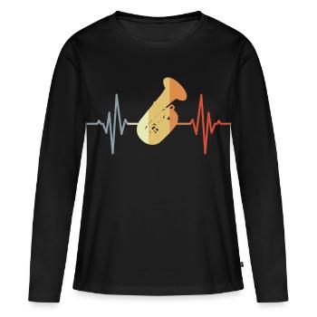 Battement de cœur du tuba - T-shirt manches longues Premium bio Femme - noir - Devant - Julia (174cm)