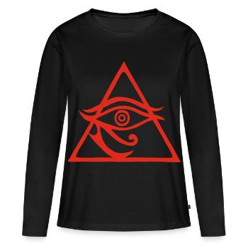 La pyramide rouge du dieu Horus - T-shirt manches longues Premium bio Femme - noir - Devant - Julia (174cm)