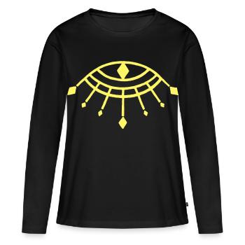 Yellow Eye of Horus - Women's Premium Organic Long Sleeve Shirt - black - Front - Julia (174cm)