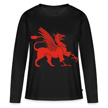 Griffon rouge - T-shirt manches longues Premium bio Femme - noir - Devant - Julia (174cm)