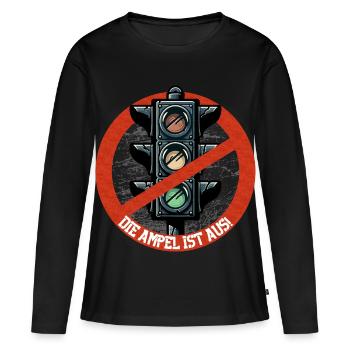 Die AMPEL ist AUS! - Frauen Premium Bio Langarmshirt - Schwarz - Vorne - Julia (174cm)