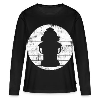 Dessin de bouche d’incendie - T-shirt manches longues Premium bio Femme - noir - Devant - Julia (174cm)