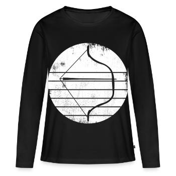Croquis d’arc et de flèche - T-shirt manches longues Premium bio Femme - noir - Devant - Julia (174cm)