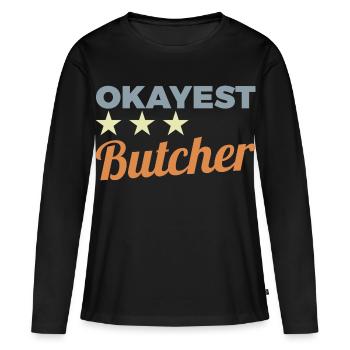 Boucher moyen - T-shirt manches longues Premium bio Femme - noir - Devant - Julia (174cm)