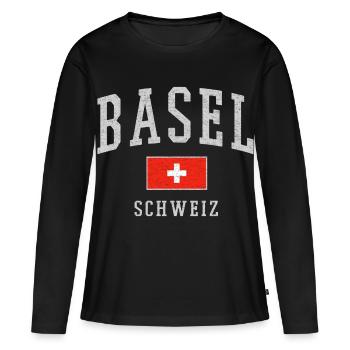 Bâle - T-shirt manches longues Premium bio Femme - noir - Devant - Julia (174cm)