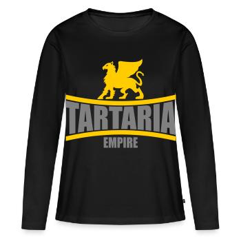 Empire de Tartarie | Couleurs modifiables - T-shirt manches longues Premium bio Femme - noir - Devant - Julia (174cm)