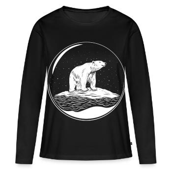 Ours polaire sur la banquise Sauvez l’ours polaire - T-shirt manches longues Premium bio Femme - noir - Devant - Julia (174cm)