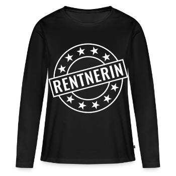 Rentnerin - Frauen Premium Bio Langarmshirt - Schwarz - Vorne - Julia (174cm)