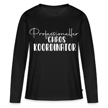 Coordinateur professionnel du chaos - T-shirt manches longues Premium bio Femme - noir - Devant - Julia (174cm)