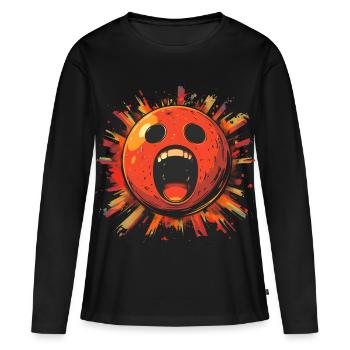 Boule de bowling effrayante - T-shirt manches longues Premium bio Femme - noir - Devant - Julia (174cm)