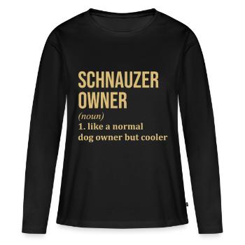 Schnauzer - T-shirt manches longues Premium bio Femme - noir - Devant - Julia (174cm)