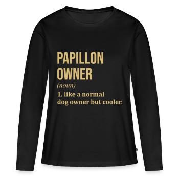 Papillon Papillon Papillon - T-shirt manches longues Premium bio Femme - noir - Devant - Julia (174cm)