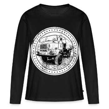 W50 Lkw - Frauen Premium Bio Langarmshirt - Schwarz - Vorne - Julia (174cm)