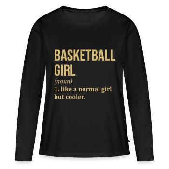 Basketball Basketball Basketball - Frauen Premium Bio Langarmshirt - Schwarz - Vorne - Julia (174cm)