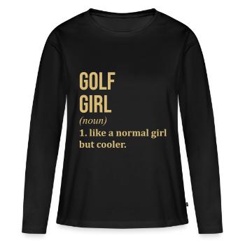 Golf Golf Golf - T-shirt manches longues Premium bio Femme - noir - Devant - Julia (174cm)
