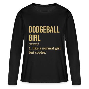Ball-prisonnier - T-shirt manches longues Premium bio Femme - noir - Devant - Julia (174cm)