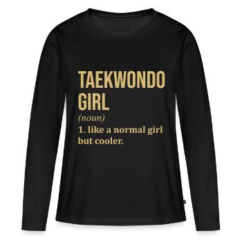 Taekwondo Taekwondo Taekwondo - T-shirt manches longues Premium bio Femme - noir - Devant - Julia (174cm)