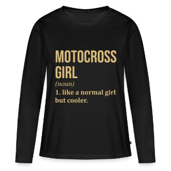 Motocross Motocross Motocross - T-shirt manches longues Premium bio Femme - noir - Devant - Julia (174cm)