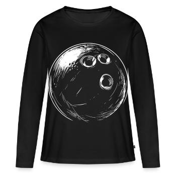 Dessin de boule de bowling - T-shirt manches longues Premium bio Femme - noir - Devant - Julia (174cm)