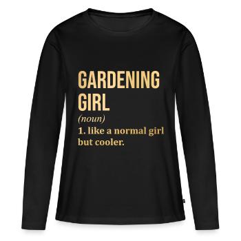 Jardinage Jardinage Jardinage - T-shirt manches longues Premium bio Femme - noir - Devant - Julia (174cm)