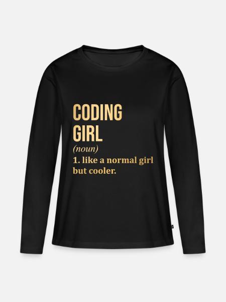 Codierung Codierung Codierung - Frauen Premium Bio Langarmshirt - Schwarz