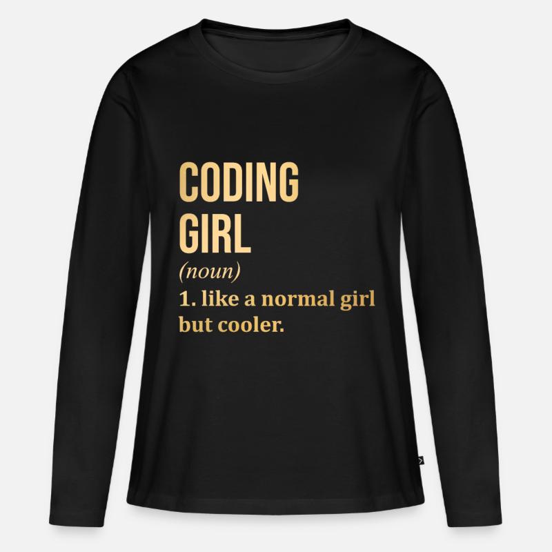 Codierung - Frauen Premium Bio Langarmshirt - Schwarz