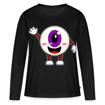 Globe oculaire Halloween - T-shirt manches longues Premium bio Femme - noir - Devant - Julia (174cm)
