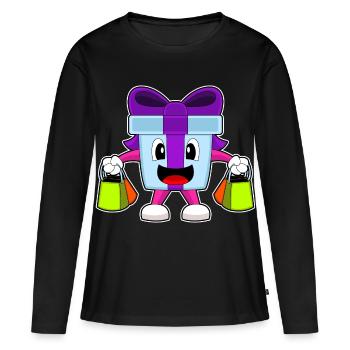 Forfait Achats de Noël - T-shirt manches longues Premium bio Femme - noir - Devant - Julia (174cm)