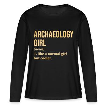 Archéologie Archéologie Archéologie - T-shirt manches longues Premium bio Femme - noir - Devant - Julia (174cm)