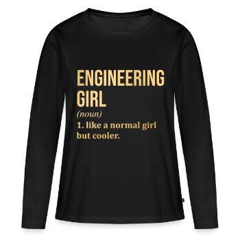 Ingenieur Ingenieur Ingenieur - Frauen Premium Bio Langarmshirt - Schwarz - Vorne - Julia (174cm)