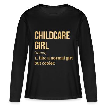 Garde d’enfants Garde d’enfants Garde d’enfants - T-shirt manches longues Premium bio Femme - noir - Devant - Julia (174cm)