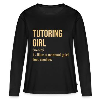 Tuteur Tuteur - T-shirt manches longues Premium bio Femme - noir - Devant - Julia (174cm)