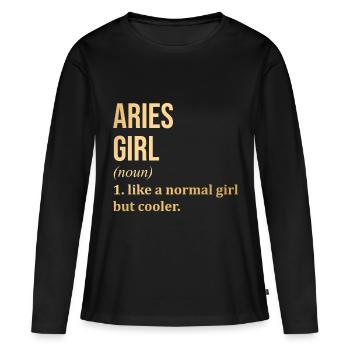 Bélier Bélier Bélier - T-shirt manches longues Premium bio Femme - noir - Devant - Julia (174cm)