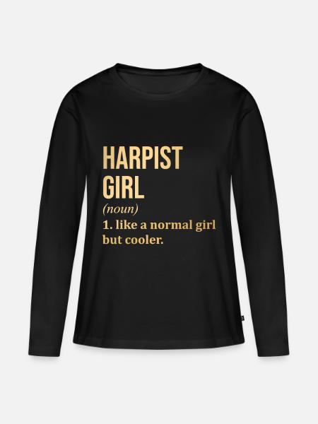 Harpe, harpe, harpe - T-shirt manches longues Premium bio Femme - noir