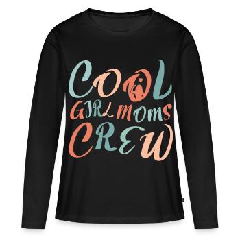 Cool Boy Moms Crew – Conception de la Vie de Maman - T-shirt manches longues Premium bio Femme - noir - Devant - Julia (174cm)