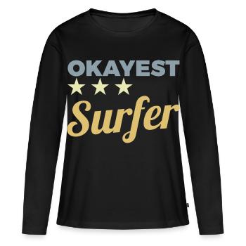Surfeur moyen - T-shirt manches longues Premium bio Femme - noir - Devant - Julia (174cm)