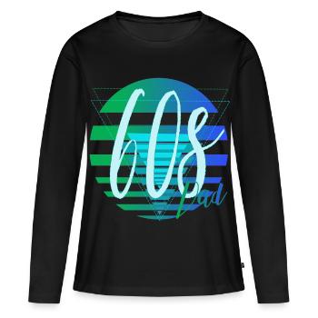 Papa des années 60 – Design rétro de papa - T-shirt manches longues Premium bio Femme - noir - Devant - Julia (174cm)