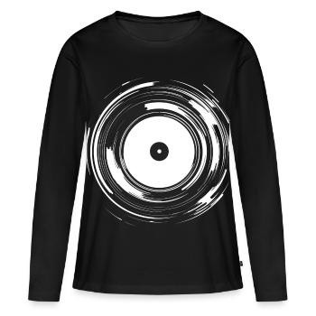 Diskjockey Plattenspieler - Frauen Premium Bio Langarmshirt - Schwarz - Vorne - Julia (174cm)