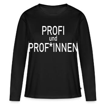 Professionnels et professes - T-shirt manches longues Premium bio Femme - noir - Devant - Julia (174cm)