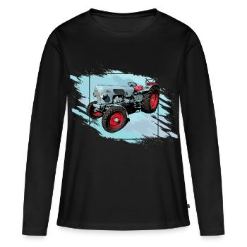 Le Tiger EM 235 - T-shirt manches longues Premium bio Femme - noir - Devant - Julia (174cm)