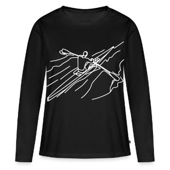 Rameur - T-shirt manches longues Premium bio Femme - noir - Devant - Julia (174cm)