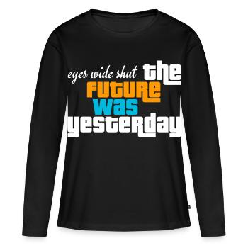 future past eyes wide shut - Women's Premium Organic Long Sleeve Shirt - black - Front - Julia (174cm)