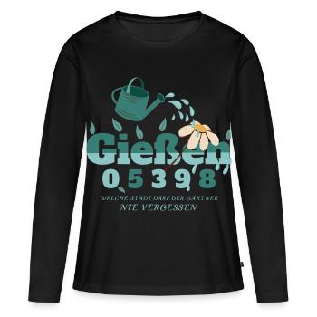 Giessen, Hesse - T-shirt manches longues Premium bio Femme - noir - Devant - Julia (174cm)