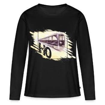Modèle réduit de chemin de fer H0 Design - T-shirt manches longues Premium bio Femme - noir - Devant - Julia (174cm)