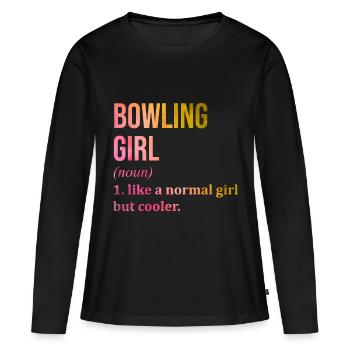Bowling Bowling Bowling - T-shirt manches longues Premium bio Femme - noir - Devant - Julia (174cm)